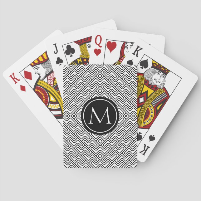 Jeu De Cartes Motif de labyrinthe de Chevron (dos)
