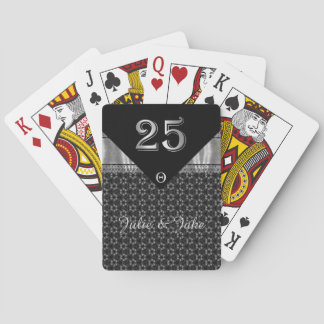 Jeu De Cartes Motif de l'anniversaire d'argent