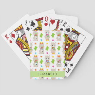 Jeu De Cartes Motif De Llamas, Alpacas, Cactus, Votre Nom