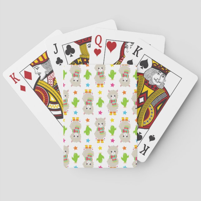 Jeu De Cartes Motif De Llamas, Cute Llamas, Alpacas, Cactus (dos)