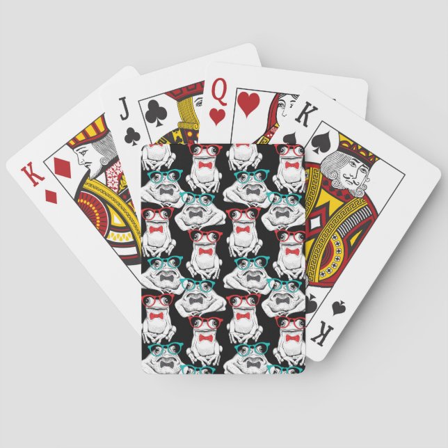 Jeu De Cartes Motif de lunettes de grenouille (dos)