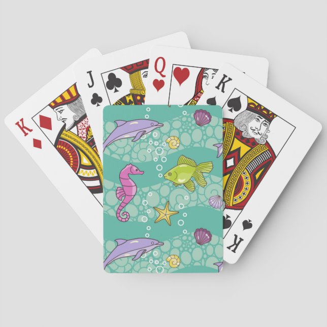 Jeu De Cartes Motif de mer d'été (dos)