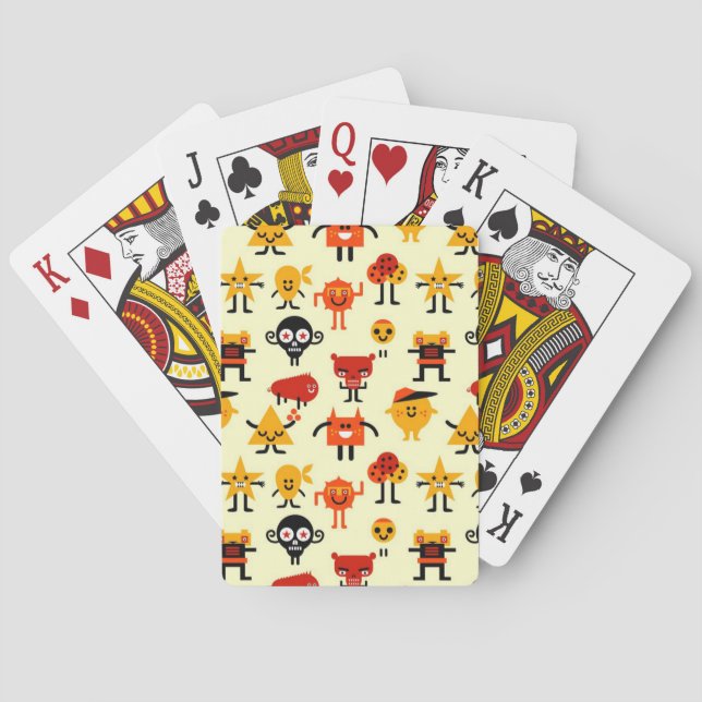 Jeu De Cartes Motif de monstres amusants (dos)