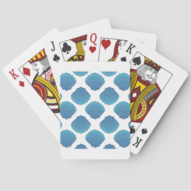 Jeu De Cartes Motif de mosaïque Blue Seashell (dos)