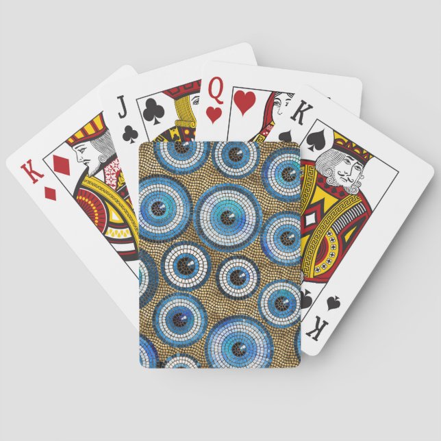 Jeu De Cartes Motif de mosaïque de l'oeil maléfique (dos)