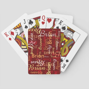 Jeu De Cartes Motif de nom rouge foncé
