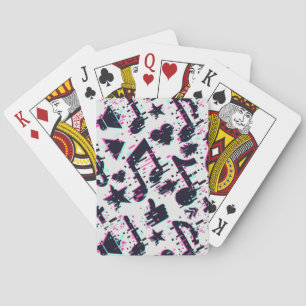 Jeu De Cartes Motif de notes musicales et de coeurs déformés