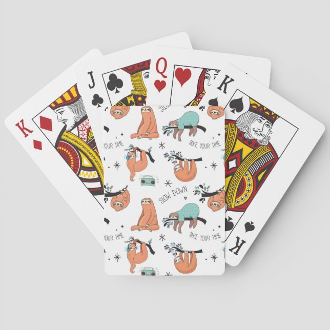 Jeu De Cartes Motif de paresseux mignon (dos)