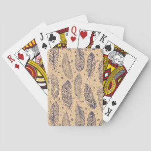 Jeu De Cartes Motif de plan de plume ethnique