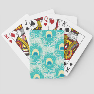 Jeu De Cartes Motif de plumes de paon