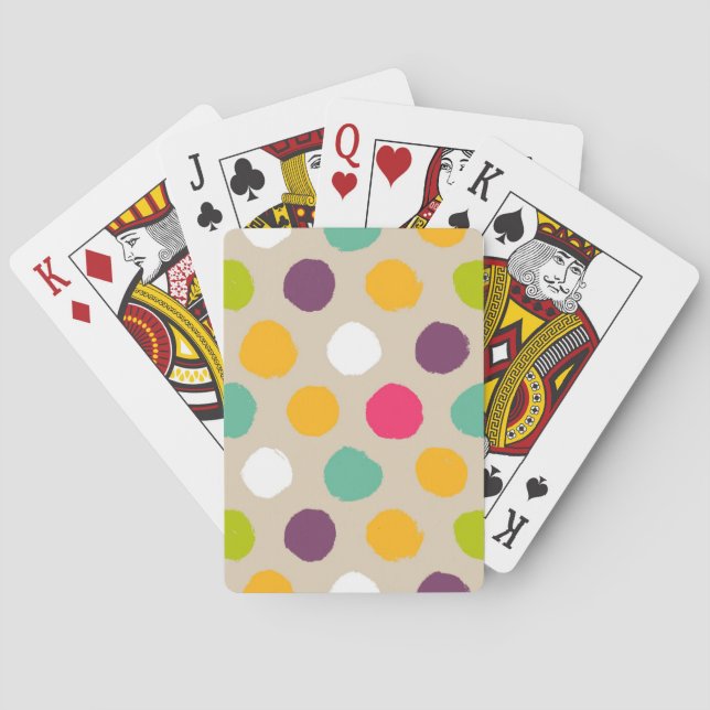 Jeu De Cartes Motif de point tiré par la main de polka (dos)