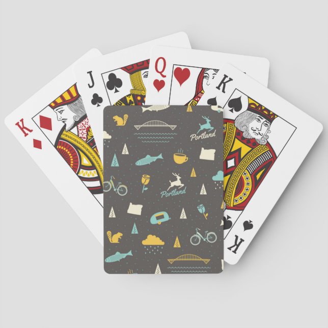 Jeu De Cartes Motif de Portland, Orégon (dos)