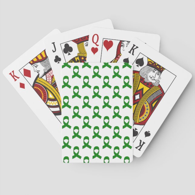 Jeu De Cartes Motif de ruban vert (dos)