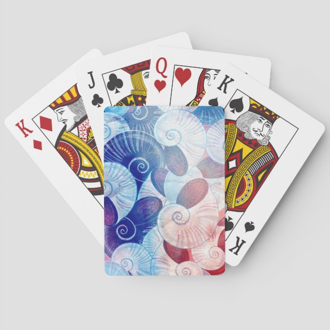 Jeu De Cartes Motif de scène de coquillages (dos)