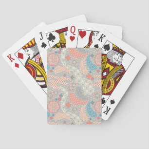 Jeu De Cartes Motif de style japonais. Illustration.