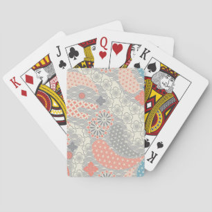 Jeu De Cartes Motif de style japonais. Illustration