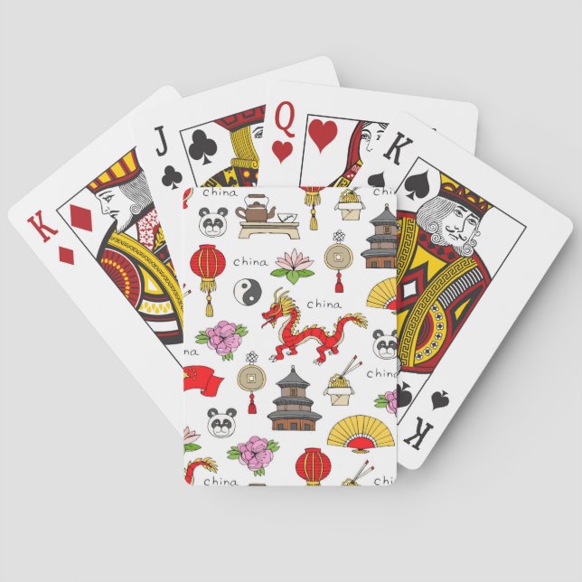 Jeu De Cartes Motif de symboles de la Chine (dos)