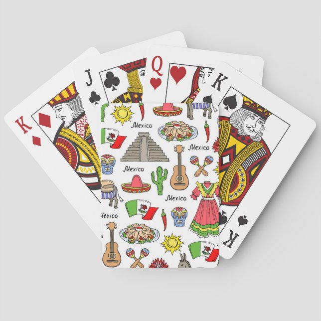 Jeu De Cartes Motif de symboles du Mexique | (dos)