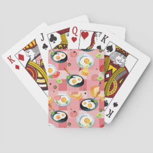 Jeu De Cartes Motif de tomates et d'oeufs frits