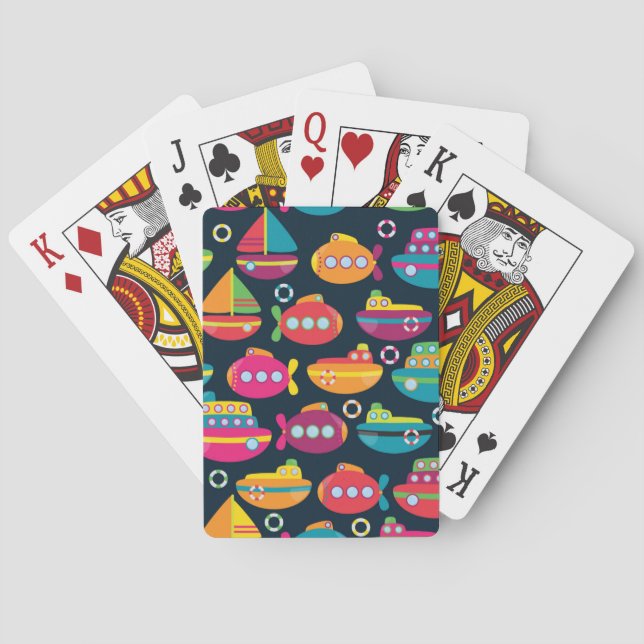 Jeu De Cartes Motif de transport d'océan (dos)