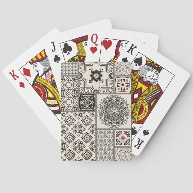 Jeu De Cartes Motif de tuile islamique Majolica (dos)