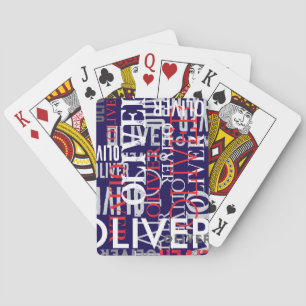 Jeu De Cartes Motif de typographie déformée cool de nom