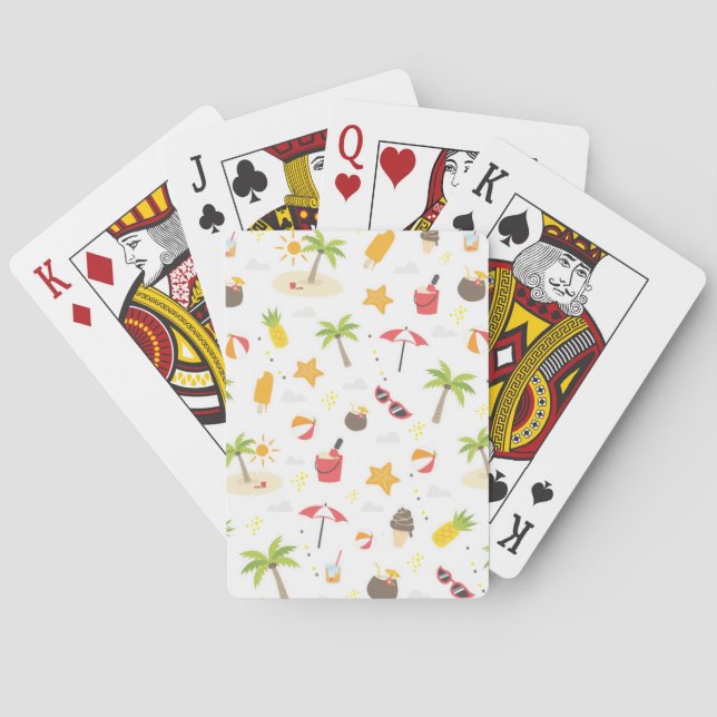 Jeu De Cartes Motif de vacances Tropical Summer Beach Design (dos)