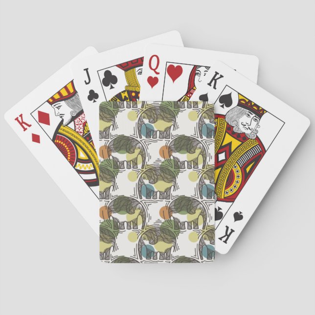 Jeu De Cartes Motif d'éléphant (dos)