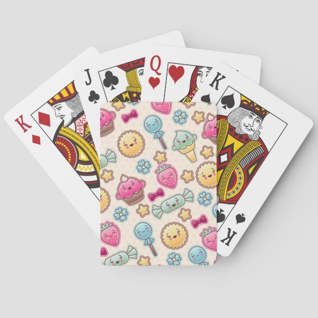 Jeu De Cartes Motif d'enfant de Kawaii avec des griffonnages (dos)