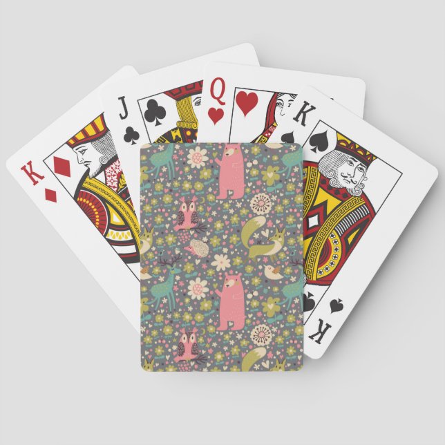 Jeu De Cartes Motif des animaux de la forêt (dos)