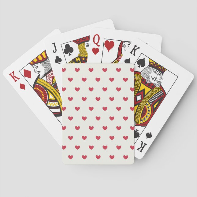Jeu De Cartes Motif des Coeurs rouges mignons (dos)