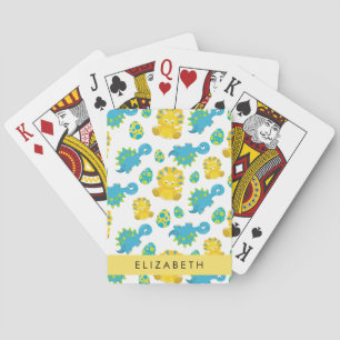 Jeu De Cartes Motif Des Dinosaures, Dinosaures Mignons, Votre No