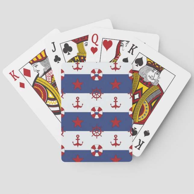 Jeu De Cartes Motif Des Étoiles Et Des Grilles Nautiques (dos)
