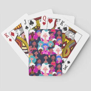 Jeu De Cartes Motif des visages des femmes multiculturelles