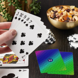 Jeu De Cartes Motif diagonal bleu floral monogramme