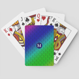 Jeu De Cartes Motif diagonal bleu floral monogramme