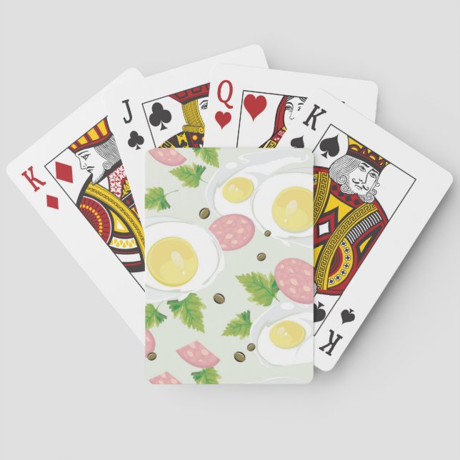 Jeu De Cartes Motif d'oeufs et de saucisses (dos)