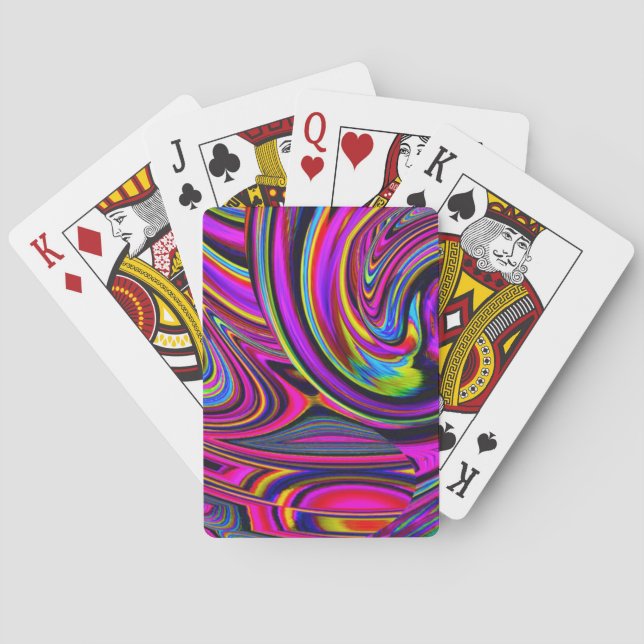 Jeu De Cartes Motif d'oeuvres psychédéliques Abstraites (dos)