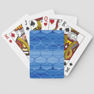 Jeu De Cartes Motif d'oignon bleu aquarelle