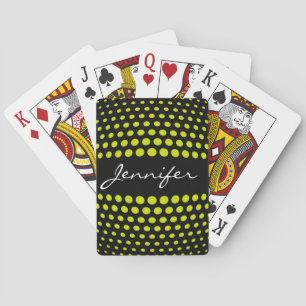 Jeu De Cartes Motif élégant à pois vert acide
