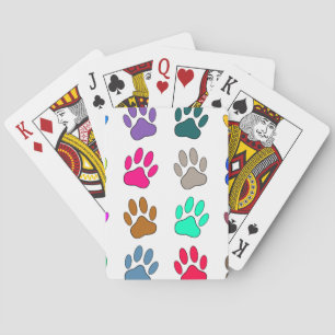 Jeu De Cartes Motif Empreinte de patte de chien multicolore