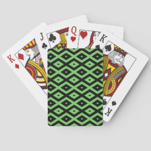 Jeu De Cartes Motif en diamant vert citron et noir