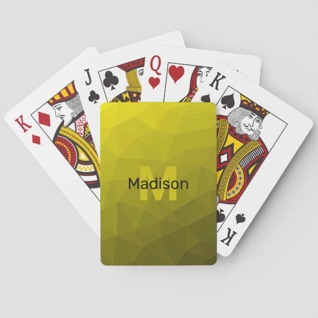 Jeu De Cartes Motif en maille géométrique gris foncé jaune (dos)