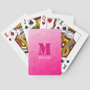 Jeu De Cartes Motif en maille géométrique rose chaud Monogramme