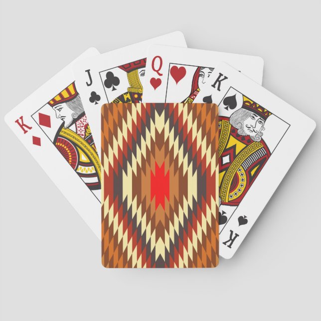 Jeu De Cartes motif ethnique traditionnel américain (dos)
