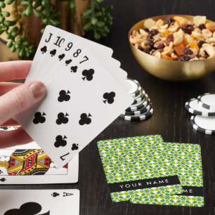 Jeu De Cartes Motif feuille, Feuilles verts, votre nom