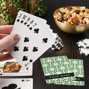 Jeu De Cartes Motif feuille, Feuilles verts, votre nom