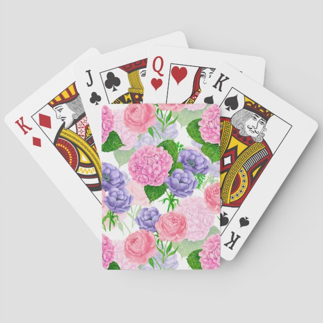 Jeu De Cartes Motif floral aquarelle (dos)