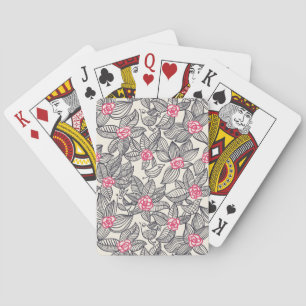 Jeu De Cartes Motif floral avec oiseaux de caricature