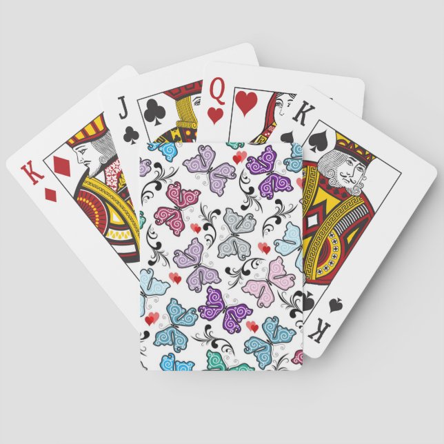 Jeu De Cartes Motif floral de Valentine (dos)